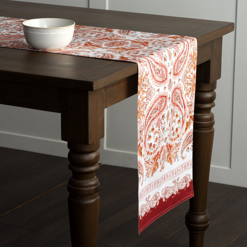 Paisley 100% Cotton Table Runner, 72" x 14.5"