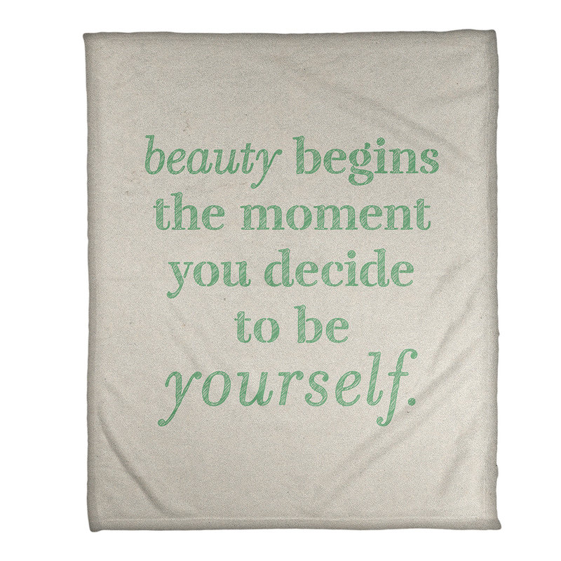 Sewn Throw Blanket, Medium, 50" W x 60" L, White/Green