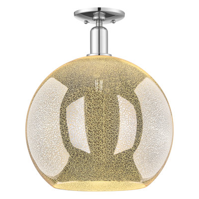 Arcadia - Athens - 1 Light 14" Semi-Flush Mount - Polished Chrome Finish - Mercury Shade