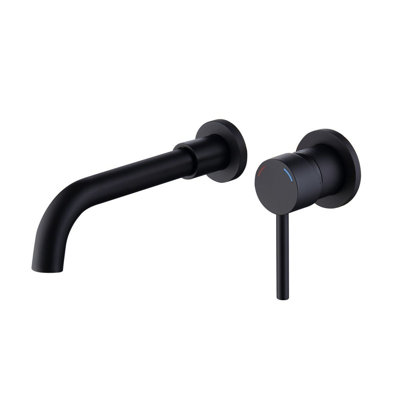 Wall Mount Faucet For Bathroom Sink Or Bathtub, Single Handle 2 Holes Brass Rough-In Valve Included