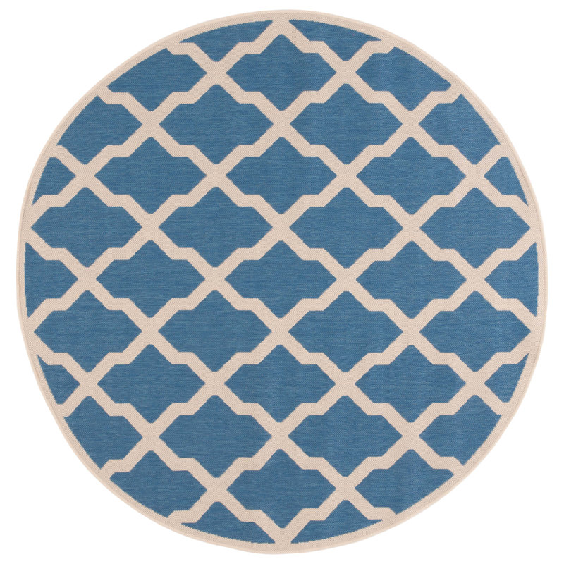 Maclin House Performance Geometric Indoor/Outdoor Area Rug, Round 6'7"