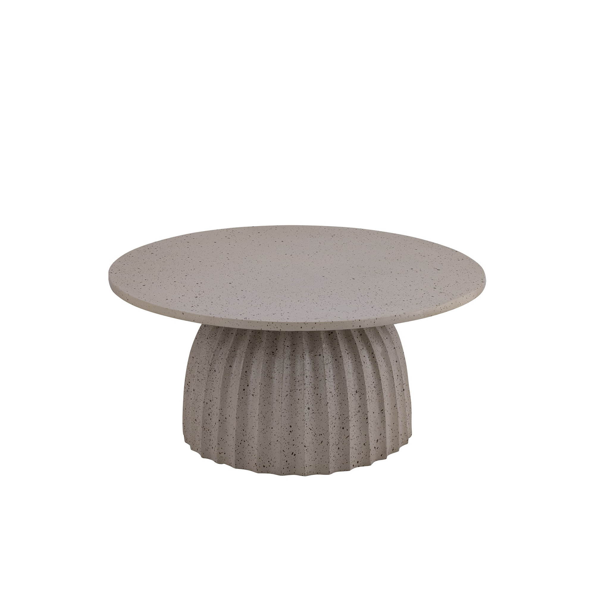 Aluminum Coffee Table W/Chisel Texture Base, Beige Top/Brown Base, 15" H x 24" L x 24" W