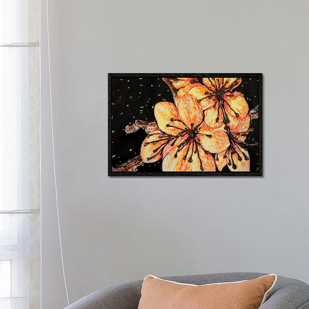 Goldener Ukon Sakura von Vincent Keele - Galerie-verpackte Leinwand Giclée auf Leinwand