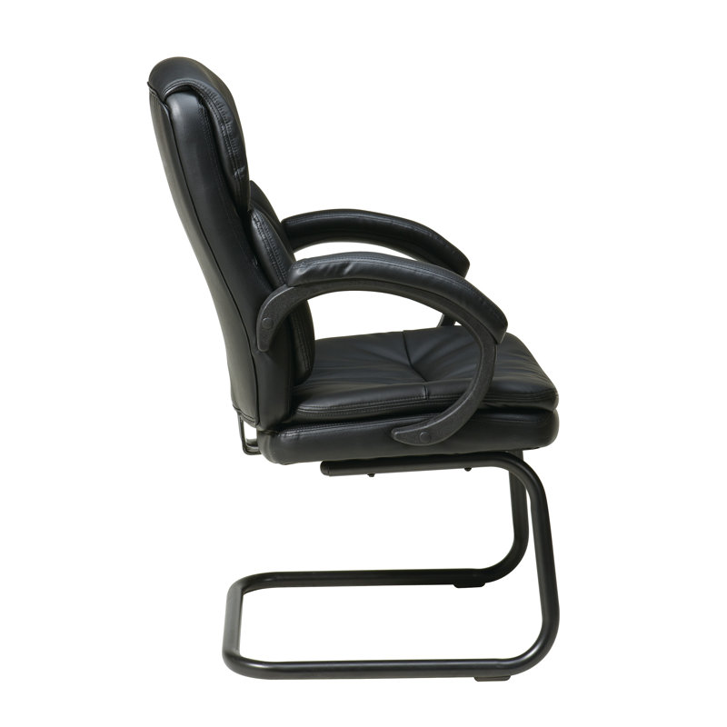 Chaise de salle d'attente en cuir avec cadre en métal Nasma