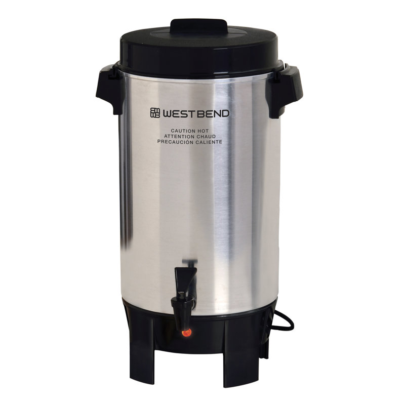 West Bend 42-Cup Polished Aluminum Urn Coffee Percolator