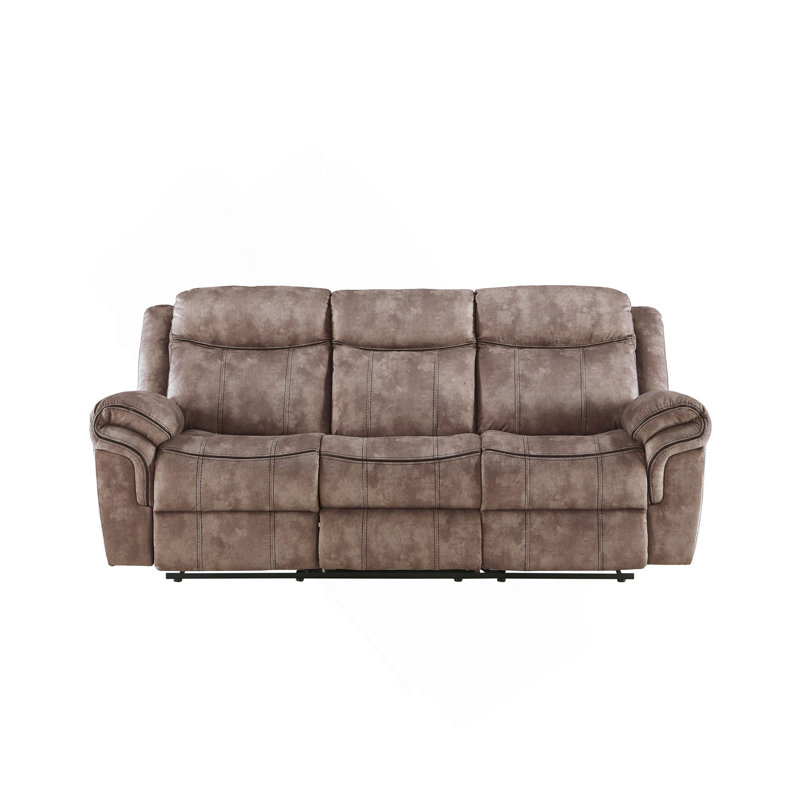 Canapé inclinable en velours chocolat deux tons avec port USB et table rabattable, Chocolat