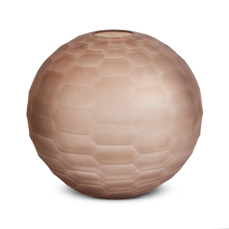 Caylea Textured Glass Vase-Smoked Textured Glass