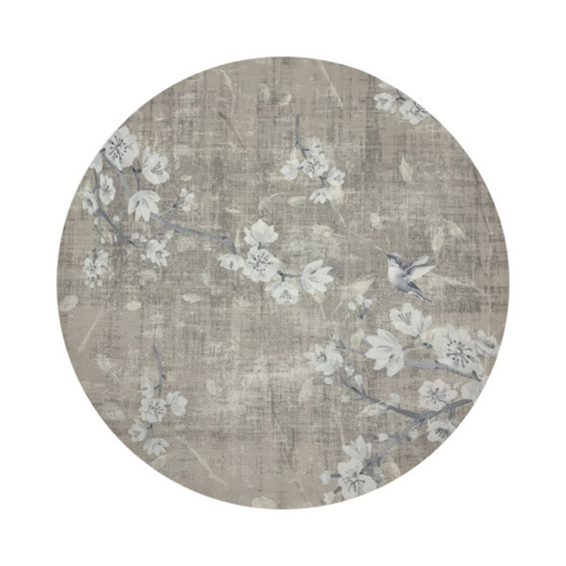 Blossom Fantasia Pebble 16" Vinyl Placemat, French Gray