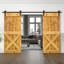 Porte de grange à panneaux et en bois avec quincaillerie d'installation-86647841-86647840