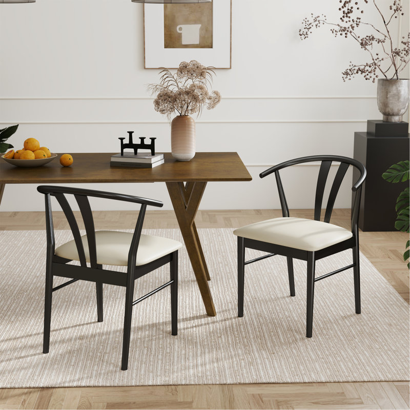 Ensemble de 2 chaises de salle à manger Wishbone, Noir