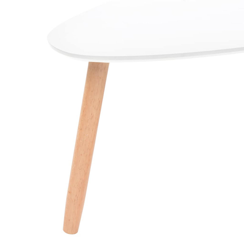 Table basse gigogne 2 pièces vidaXL, tables d'appoint avec pieds en bois de pin massif, style scandinave, blanc 39,4 po x 19,7 po x 15,7 po