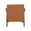 Chaise d'appoint rembourrée en similicuir brun
