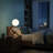 "Posing Pal" Modern Wood & Globe Adjustable Table Lamp