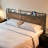 Headboard for King Size Bed, with Storage Shelf, 2 Outlets, 1 USB and 1 Type-C Port, Sturdy and Stable Carbon Steel Frame Head Board with Charging Station, Adjustable Height, Black and Brown