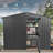 8.2'x 6.2' Metal Shed For Outdoor Use, Galvanized Steel. Lockable Door, 318 Cubic Feet. Rust-, Roof, 16 Air Vents. For Backyard. Black Storage Shed, Feet Storage. Sloping Ideal Backyard, Patio, Lawn.