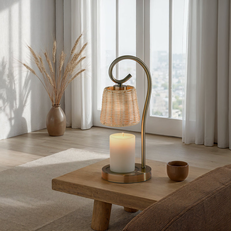 Lampe chauffe-bougie Perry avec minuterie - Chauffe-cire à intensité variable, 3 modes d'éclairage et arrêt automatique