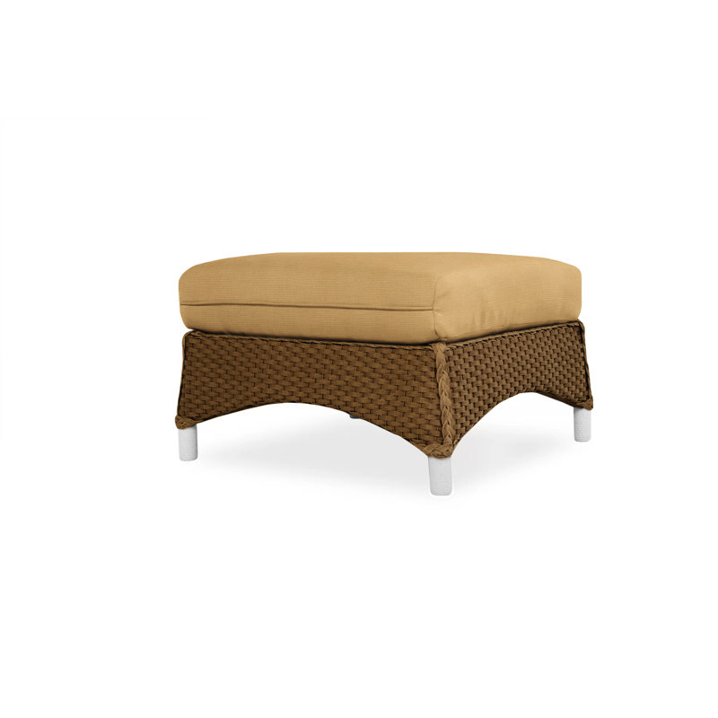 Mandalay Outdoor Ottoman, Decorline Navy, Bark