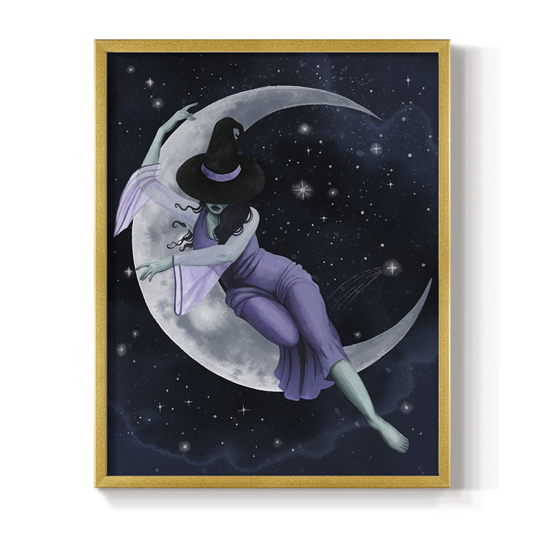 Star Sorceress II, reproduction encadrée - bois massif, Or, H 20 po x l 16 po