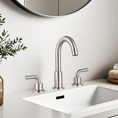 Widespread Faucet 2-handle Bathroom Faucet with Drain Assembly