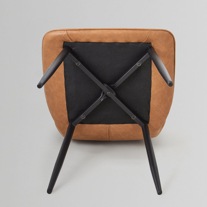 Sibeudu 44.5cm H Upholstered Metal Side Chair, Brown