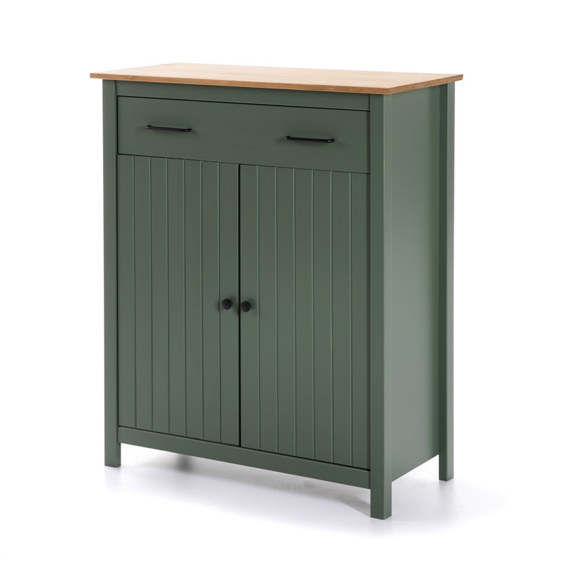 Gholston 90cm Solid Wood Sideboard, Green