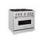 ZLINE 36" Classic Gas Range w/ 6 Burner Cooktop & Convection Oven w/ White Matte Door-1276579336