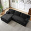 Canapé modulaire en L avec siège profond, sans assemblage requis, canapé-lit modulaire pour salon, chambre à coucher, appartement, noir-1987582592-1987582593-1987582595-1987582598