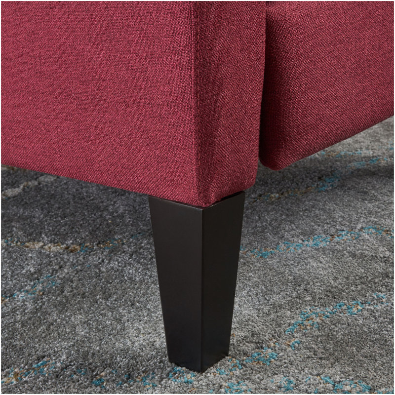 Fauteuil inclinable poussoir avec dossier capitonné, fauteuil moderne en tissu et pieds en bois, fauteuil inclinable classique pour la chambre à coucher