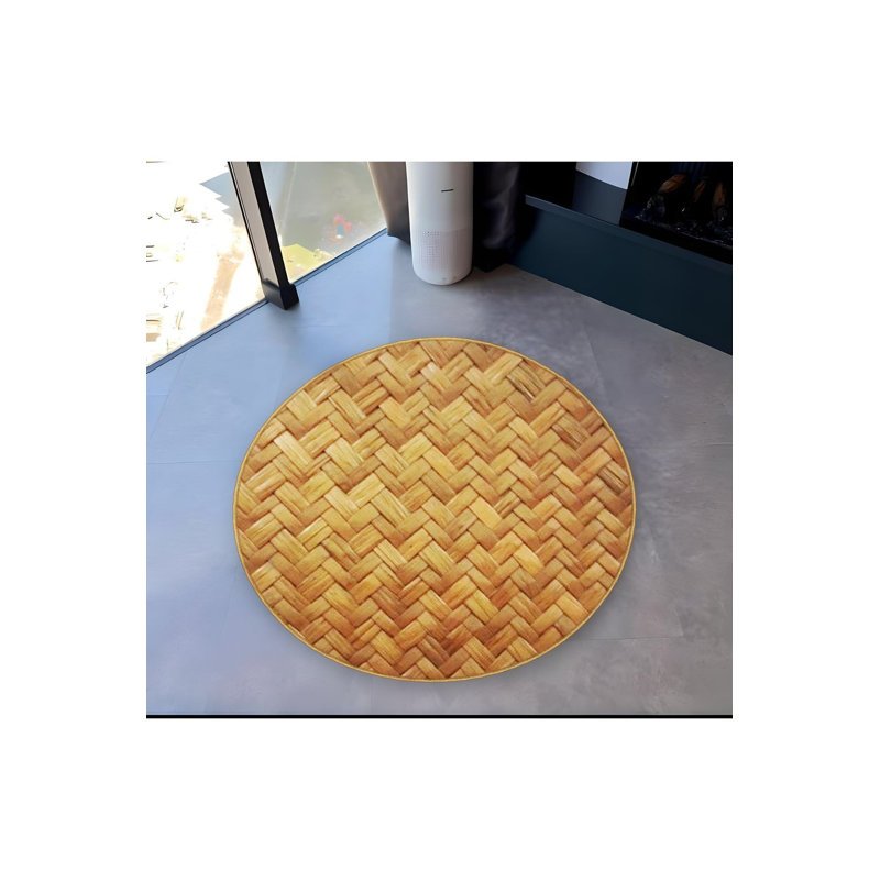 Tapis rond lavable à la machine, Sous-tapis rond 3 pi 3 po inclus