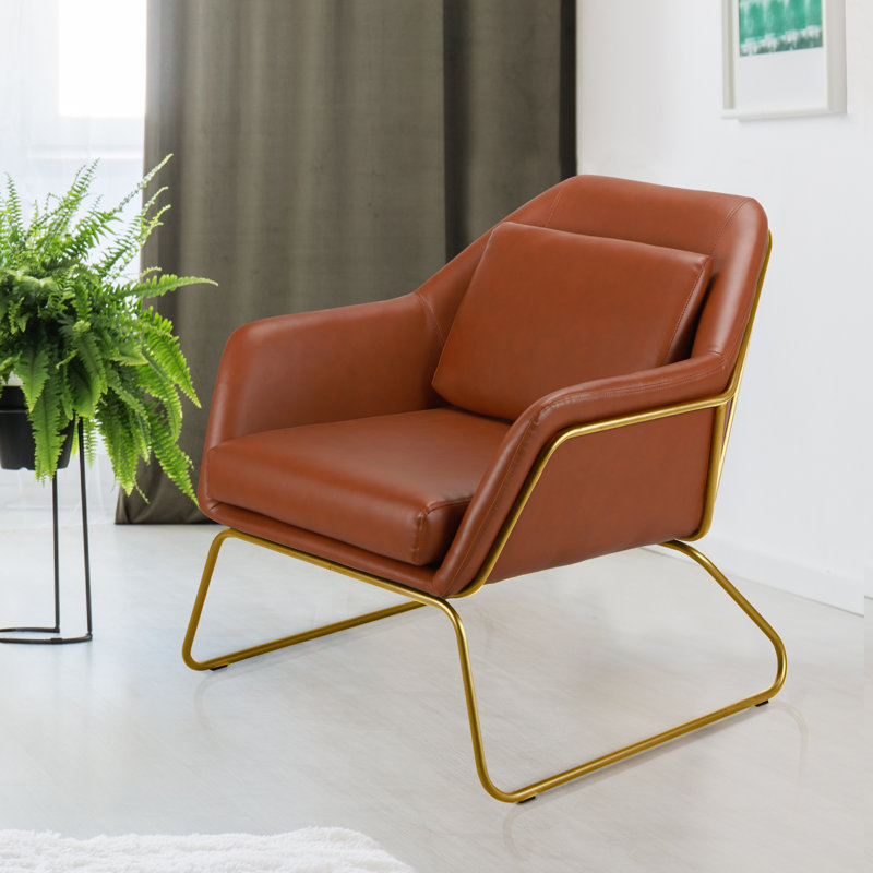 Jarrett Upholstered Armchair, Gold, Black