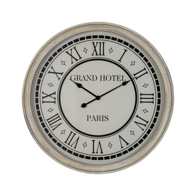 Hotel Paris Large Grey Clock With Glass