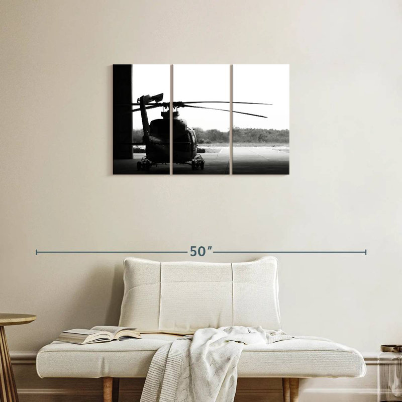 Mehar Monochrome Helicopter, 20" H x 33" W