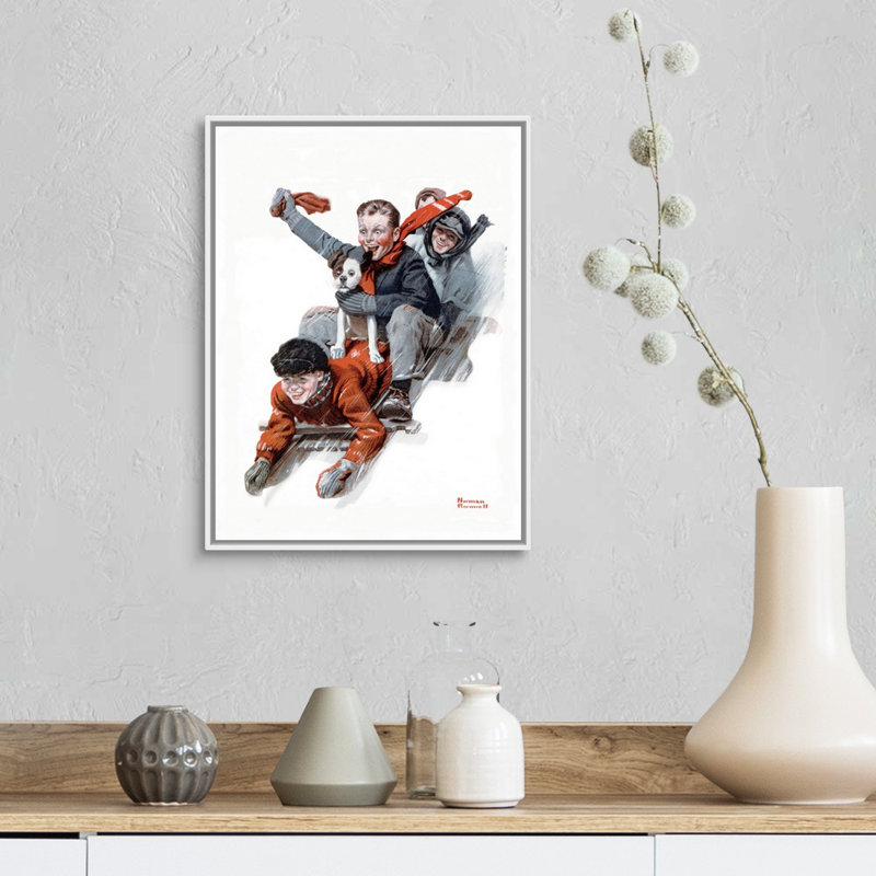 Art mural sur toile Norman Rockwell, Cadre flottant blanc, H 18 po x l 14 po x P 1,75 po