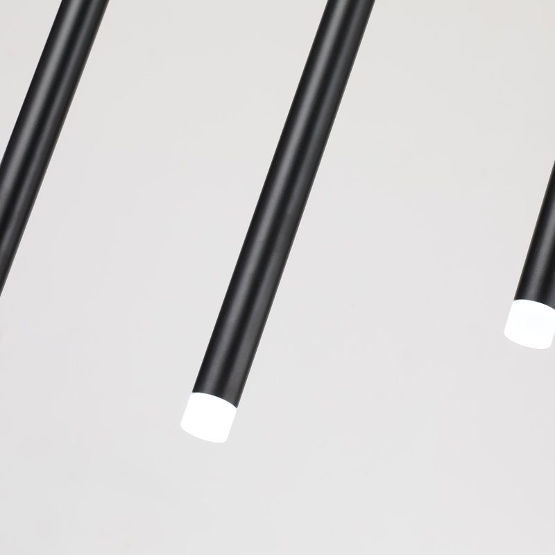 Genia 14 - Light A Tube Flute Integrated LED Led Linear 3000K Cascade Chandelier, Matte Black