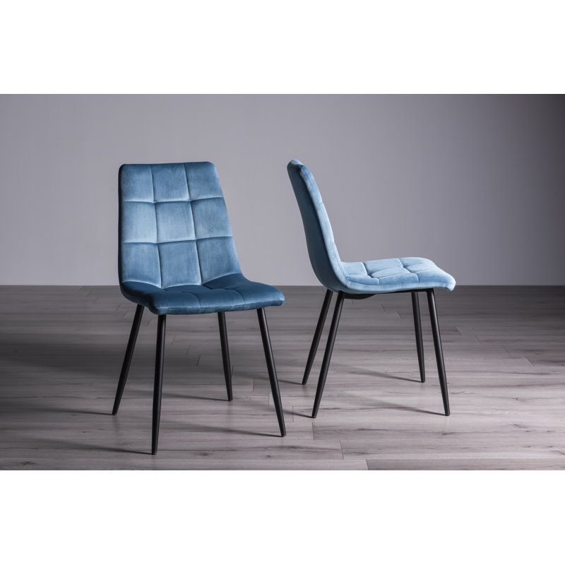 Cressida 283.97cm H Upholstered Side Chair, Petrol Blue