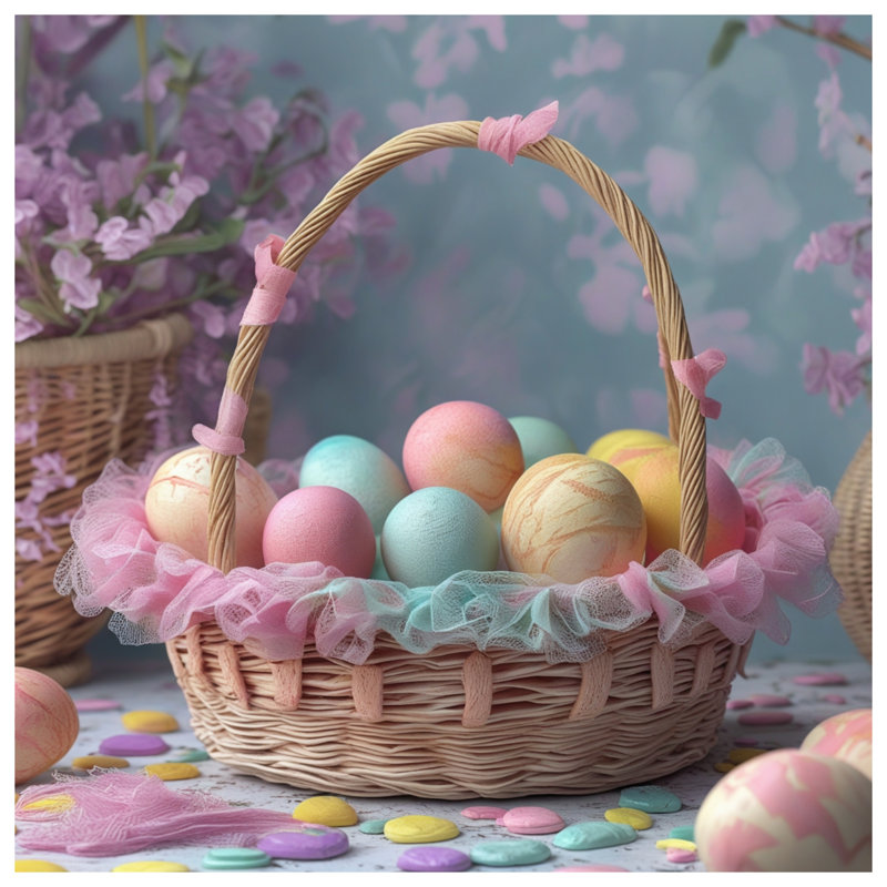 Couvertures pastel pour œufs de Pâques, L 60 po x H 80 po