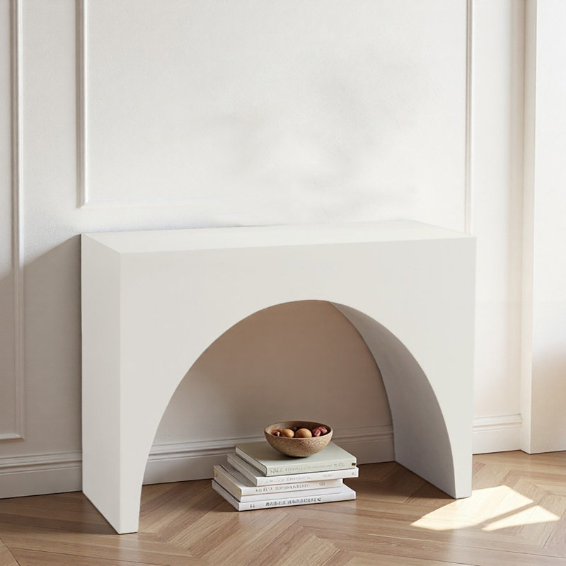 French Vintage Entryway Console, 33.5" H x 47.2" W x 11.8" D, Ivory