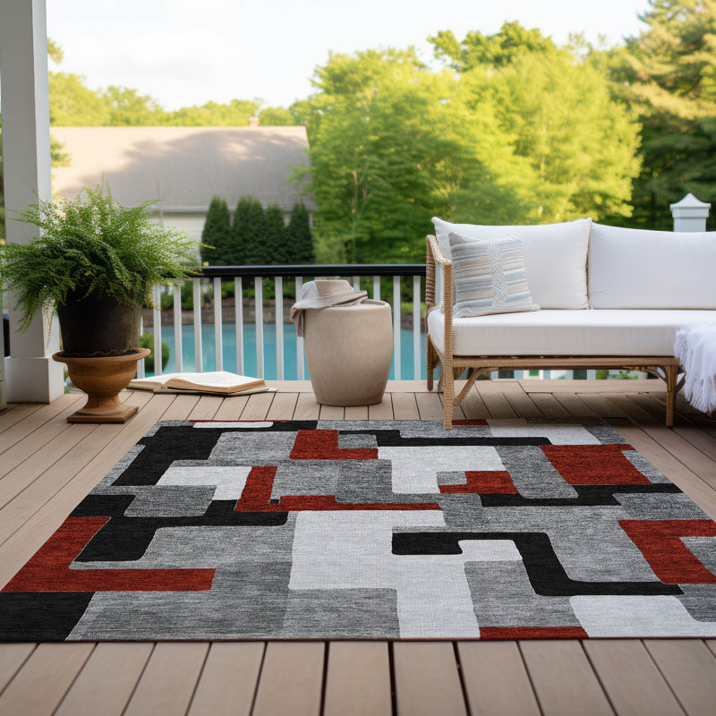  Tapis intérieur / extérieur antidérapant Chayden, Rectangle 5 pi x 7 pi 6 po