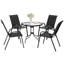 Five-Piece Steel Patio Set, with Glass-Top Table-1349234120
