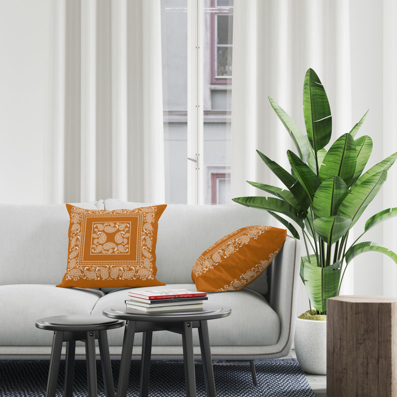Housse et insert de coussin décoratif en polyester, L 15 po x H 15 po, Orange