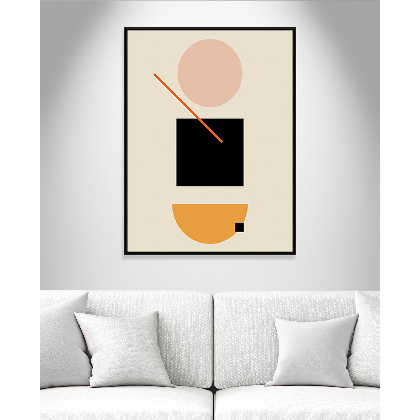Simple Shapes Print, Espresso Framed, 41.5" H x 31.5" W x 2" D
