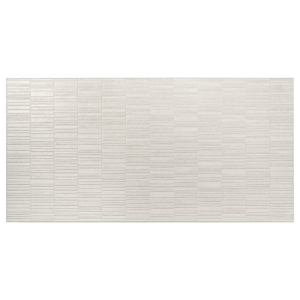 Terrain 24x48 Chalk Beige Ceramic Large Format Linear Grid Wall Tile (15.5 sq ft/case) - 2 Pack