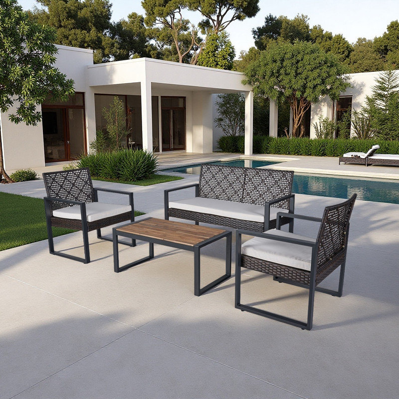 4 Piece Seating Group with Cushions