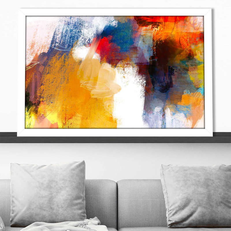 C'est une fête I - Peinture, Cadre blanc, H 21,5 po x l 27,5 po x P 0,75 po