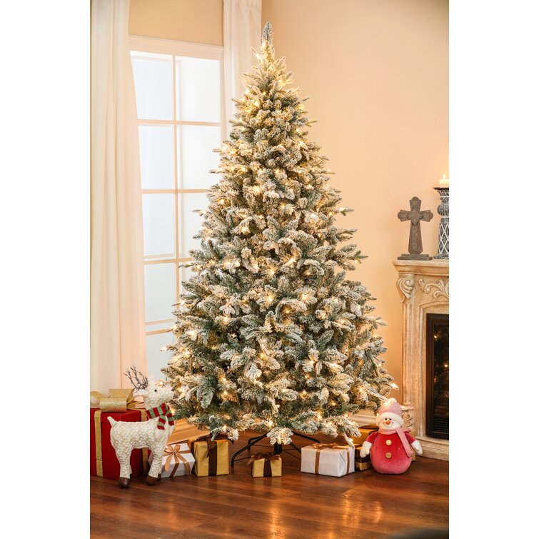 Green Realistic Fir Flocked/Frosted Christmas Tree Size: 10' H