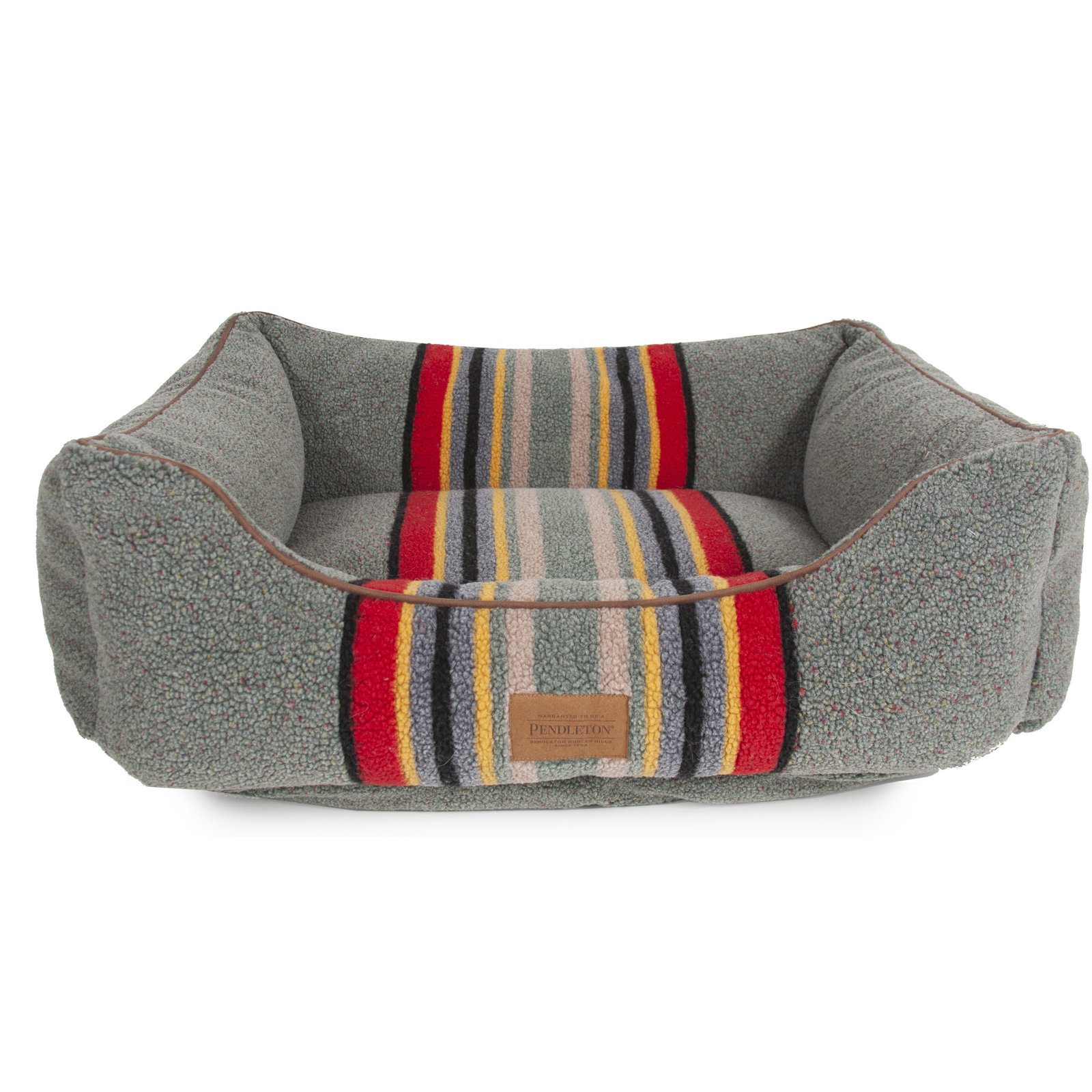 Yakima Striped Pet Bed, Green Striped Sherpa, X-Large (42" W x 30" D x 10.5" H)