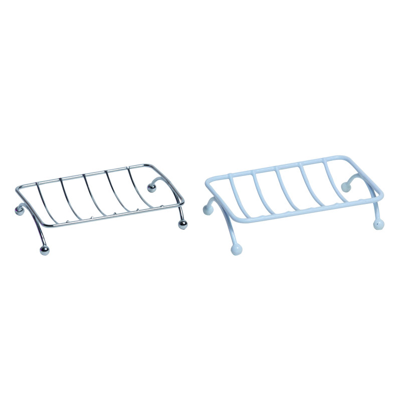Compact Chrome Stainless Steel Self-Draining Soap Dish