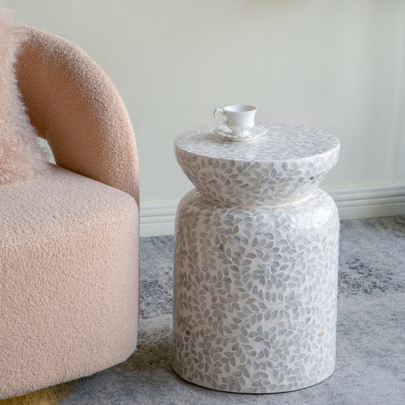 Round Bamboo Accent Table