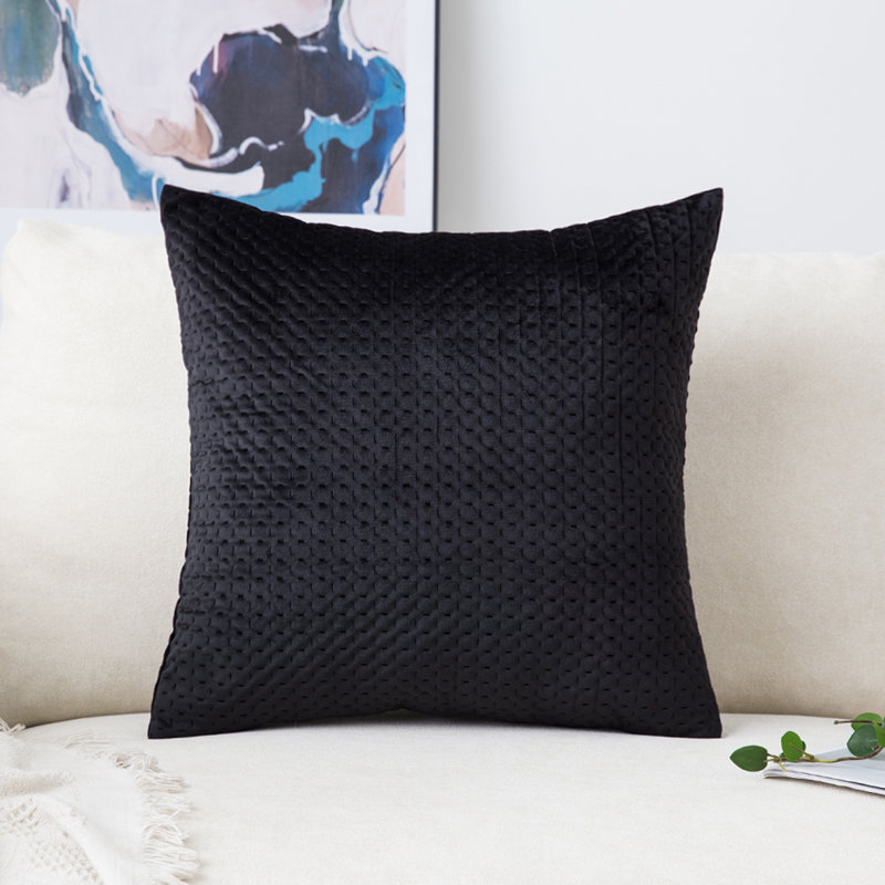 Ultrasonic square print Cushion, Black