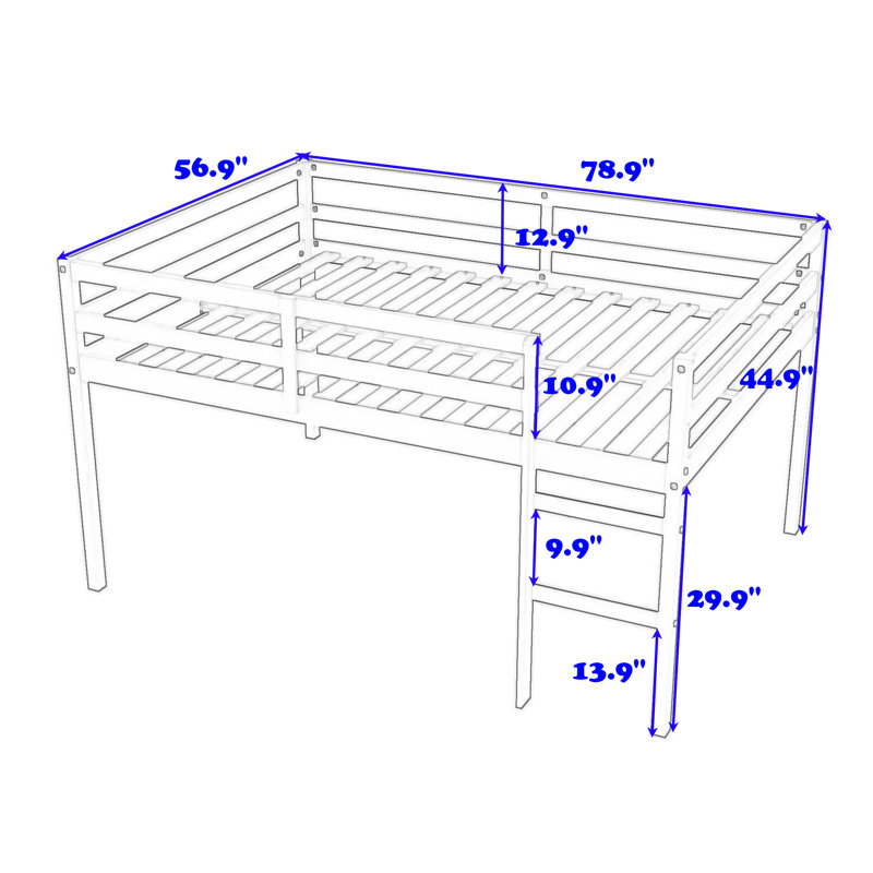 Haval Kids Full Loft Bed, White